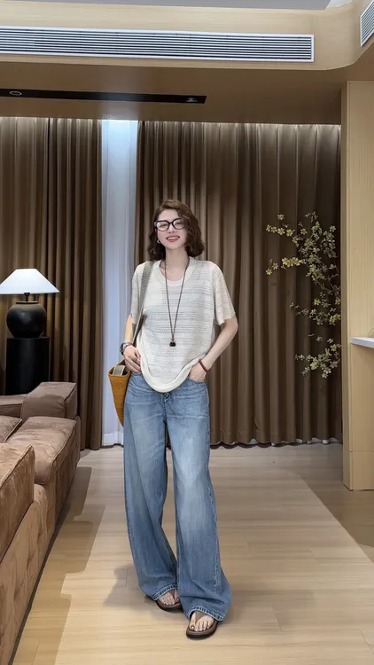 YYOUHAN 2025夏季小众设计显瘦百搭高密针织短袖T恤 2505C2403