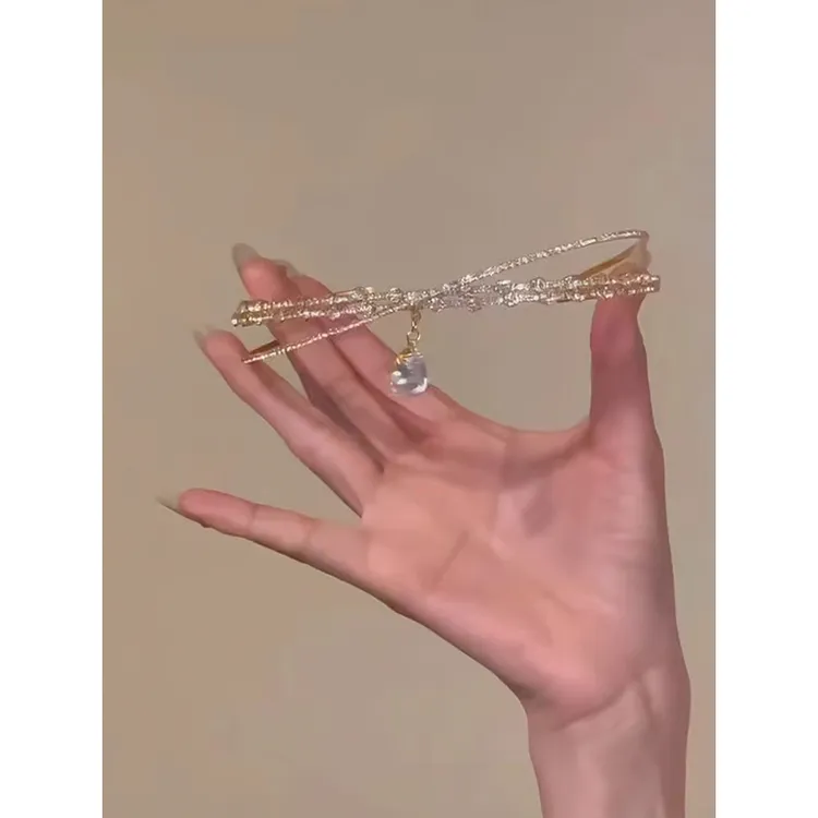 合金项链 设计感小众锁骨链颈链婚纱礼服配饰choker夸张闪钻女