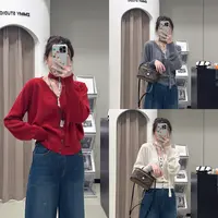 【ZMMY严选私服】秋季新款韩版百搭软糯围脖飘带针织开衫K5091508