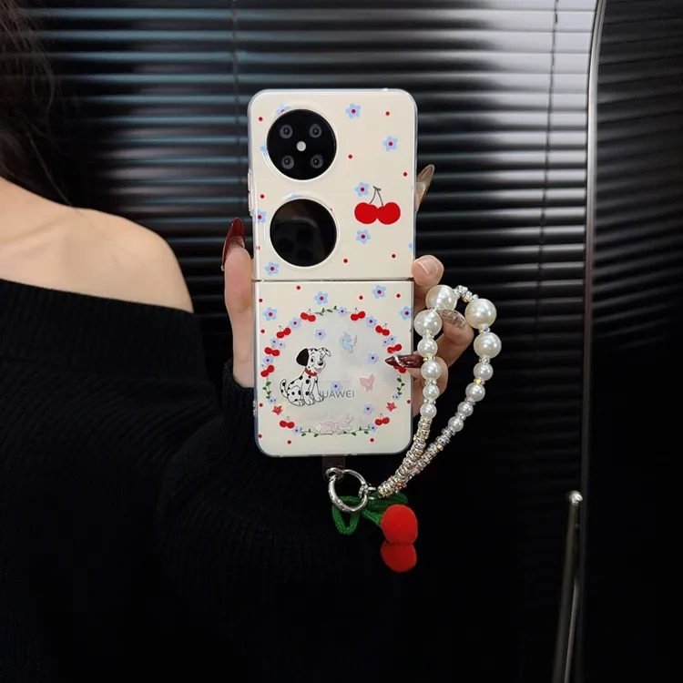 适用华为pocket2手机壳新款p50pocket套pockets樱桃小狗可爱女款p