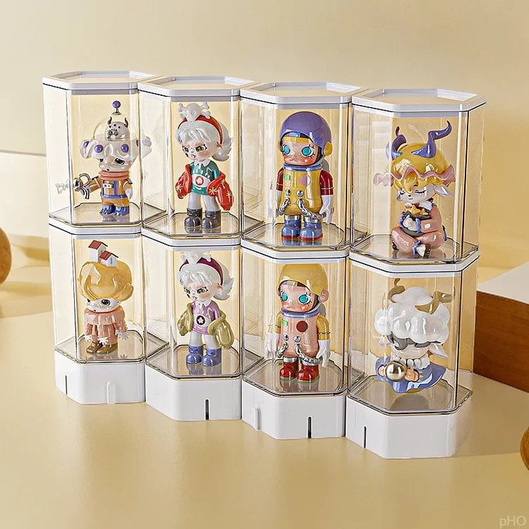 盲盒展示架泡泡玛特公仔盒展示柜小摆件储物盒防尘透明手办收纳盒