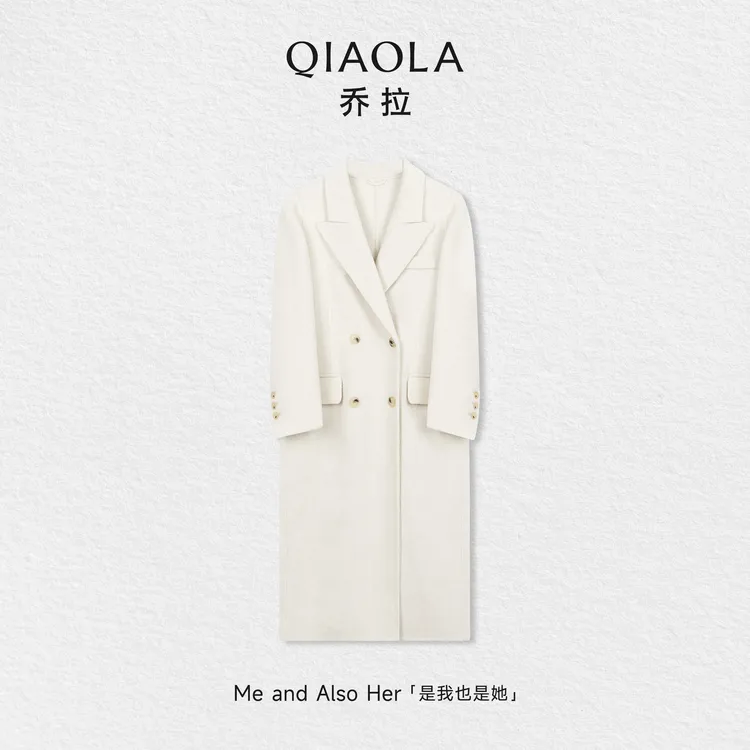 QIAOLA/乔拉【柏林严冬】秋冬款长毛双面羊毛毛呢百搭大衣外套预售