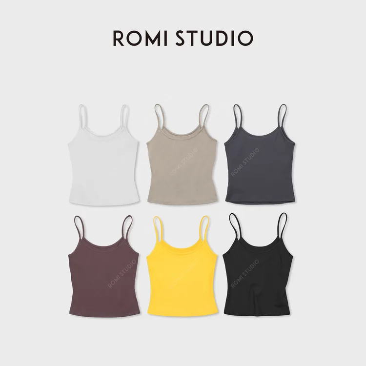 ROMI STUDIO“口袋系列”锦仿棉多色弹力针织吊带背心RWDSST1627