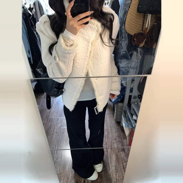 设计感立领毛呢呢外套女秋冬季2025新款韩系休闲宽松短款夹克上衣