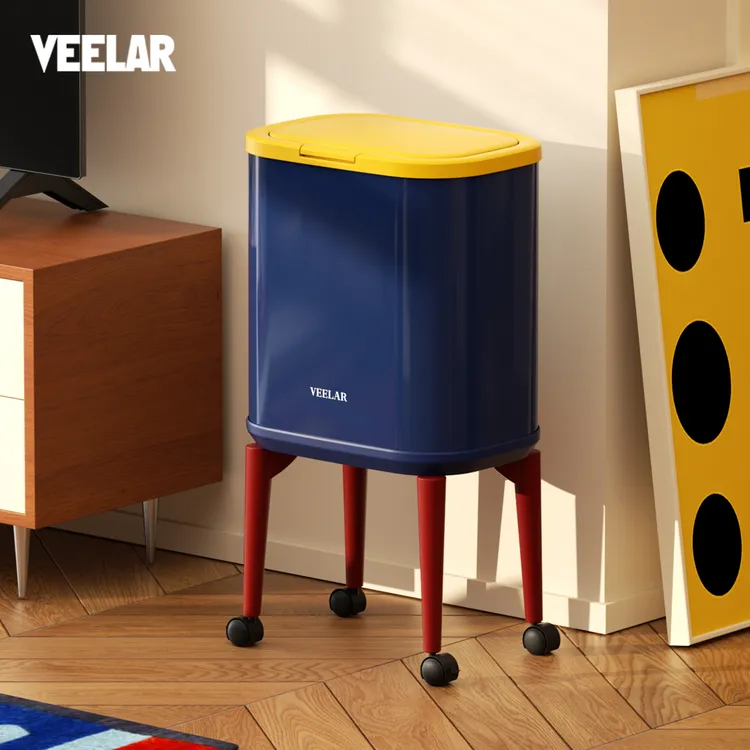 VEELAR高脚厨房专用垃圾桶免弯腰卫生桶家用大容量带轮可移动ZB3
