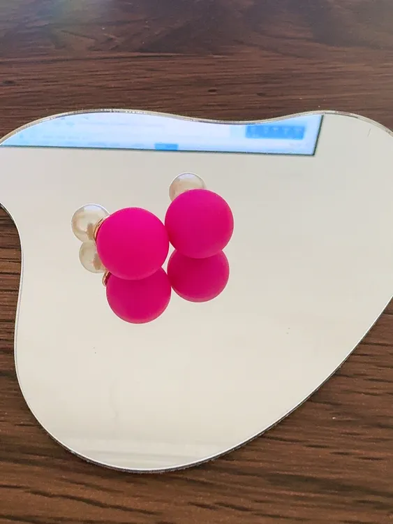 非金属亚克力耳饰 女日韩圆形少女风甜美ins风耳钉小众