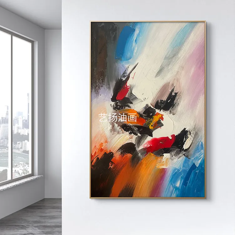 原创厚肌理抽象装饰画客厅沙发背景墙挂画玄关过道油画设计师油画