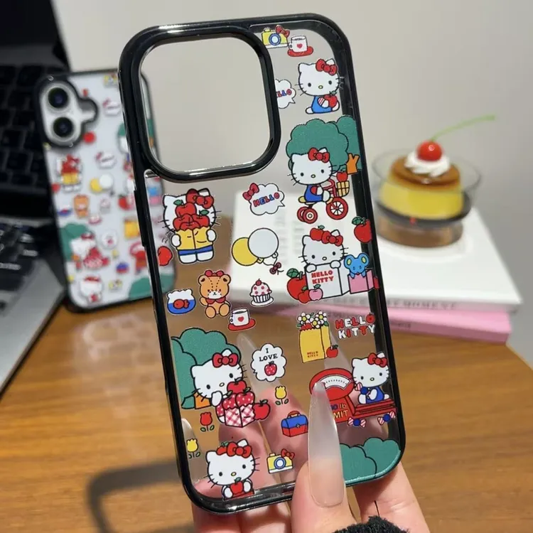 气球kitty猫适用苹果17promax手机壳iphone15亚克力防摔13卡通女