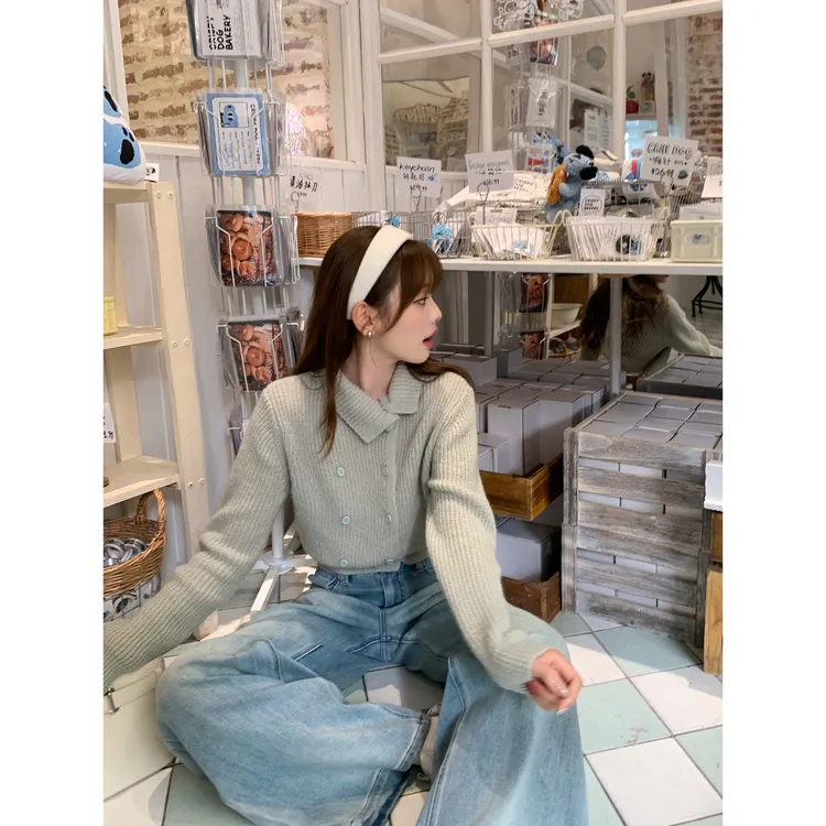 切糕自制【冬日恋岛】小个子秋季女流光风纯欲慵懒松弛感显瘦毛衣