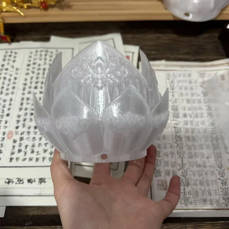 前尘梦汉服配饰古风三d打印莲花冠冰透色莲花冠
