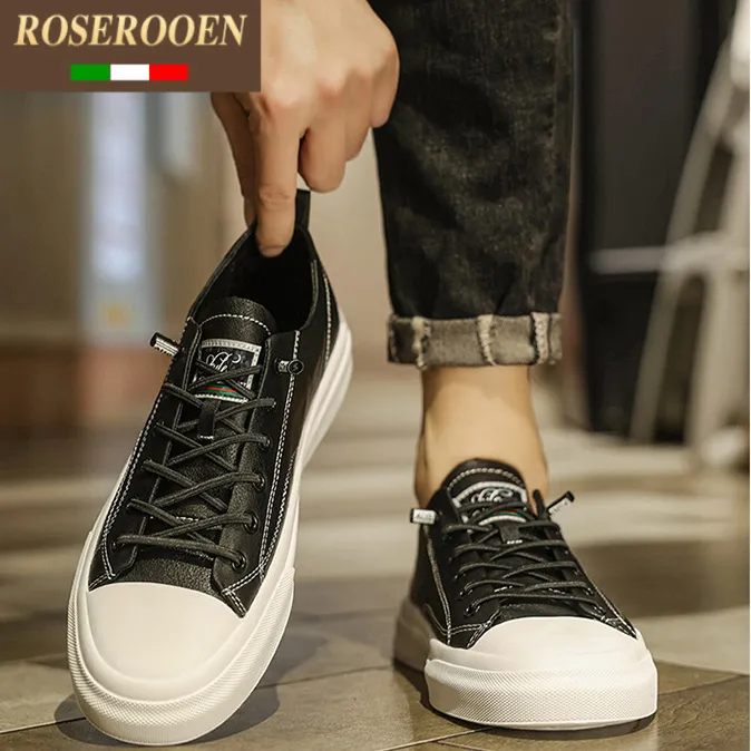 脚蹬鞋子男2025新款夏季工作百搭板鞋防水防滑黑色男士休闲皮鞋