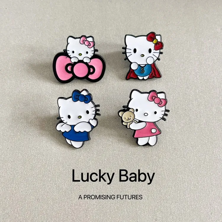 合金胸针 【KT小铺】可爱凯蒂猫合金胸针饰品猫咪甜美卡通三