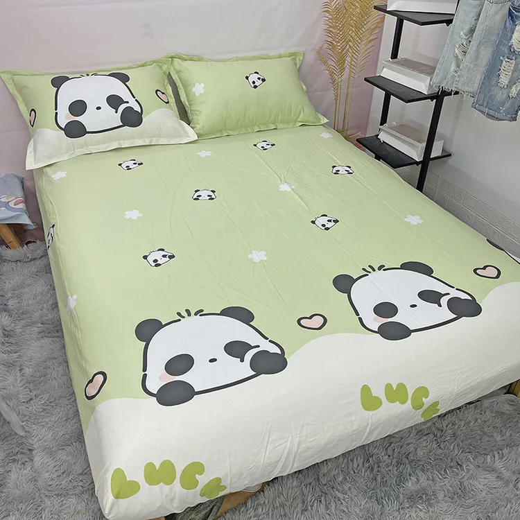 （单件一件）卡通手工定制高密度纯棉床单被套床笠