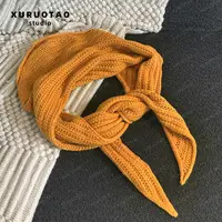 XURUOTAO 【三角披肩】100羊毛百搭氛围感设计橙色披肩  T5503