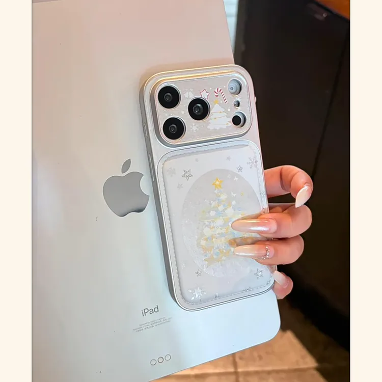 超仙秒变大视窗闪粉圣诞树适用苹果17promax手机壳iphone16防摔15