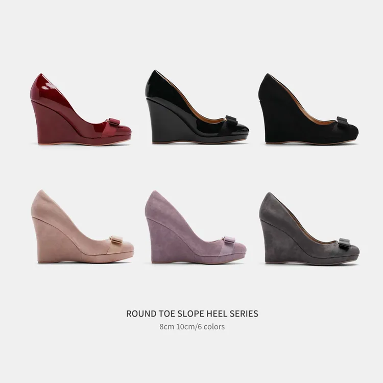 Cihi'BOWKNOT HEELS'坡跟定制圆头蝴蝶结单鞋系列