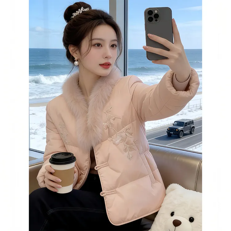 霖优【凛冬恋歌】爆款气质小香风加厚棉服外套女冬季新款保暖面包服