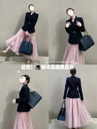西装外套女韩系简约复古双排扣收腰修身西装2025新款高品质西服女