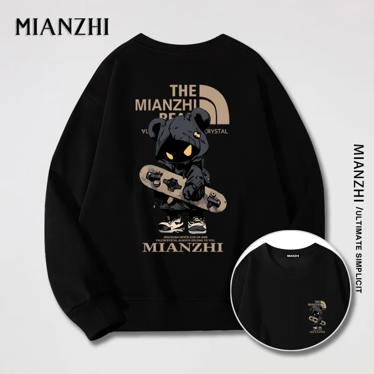 棉致重磅圆领卫衣情侣棉印花时尚休闲百搭潮流透气春秋冬印花套头