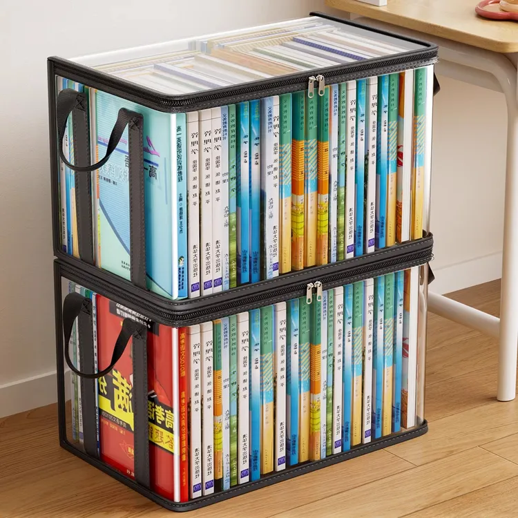 旧书籍整理神器书本收纳箱书本收纳袋学生教室透明防尘书袋子家用