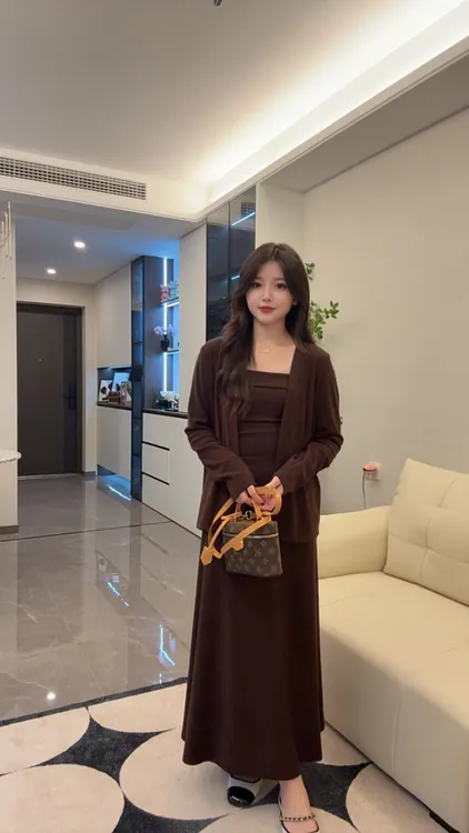 【简爱日记】气质慵懒开衫+吊带+半裙显瘦温柔高智老钱套装