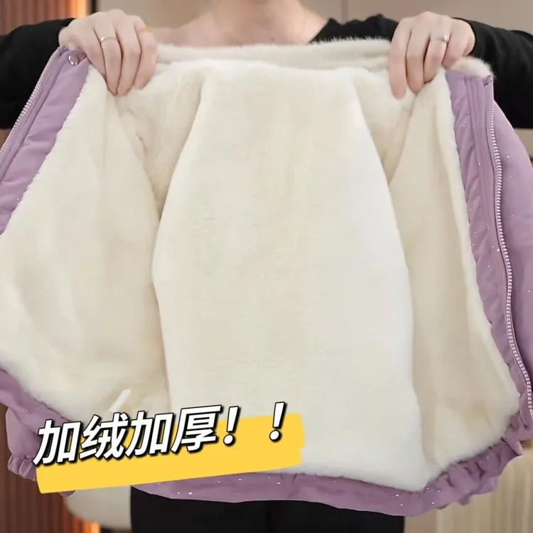 女童冬装外套加绒加厚2026新款洋气中大童棉衣韩版派克服时尚棉服