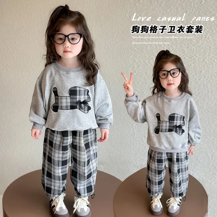 女童春秋休闲套装儿童新款长袖韩版卫衣两件套小女孩秋季运动衣服