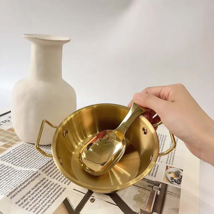 【两件套】不锈钢超萌可爱金色双耳碗+金色罐罐勺