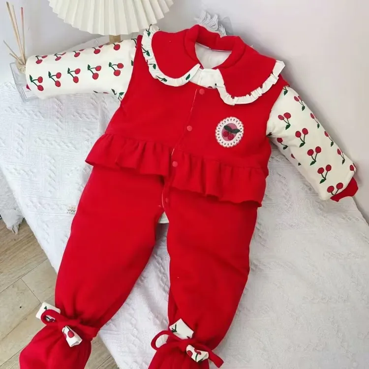 （新疆长绒棉）400克厚棉宝宝棉花包脚背带分体套装