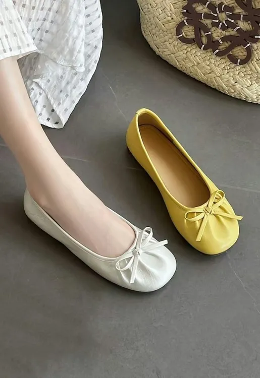 36-43号牛皮大码小码女鞋单鞋平底圆头大码2025夏季新款货号N111