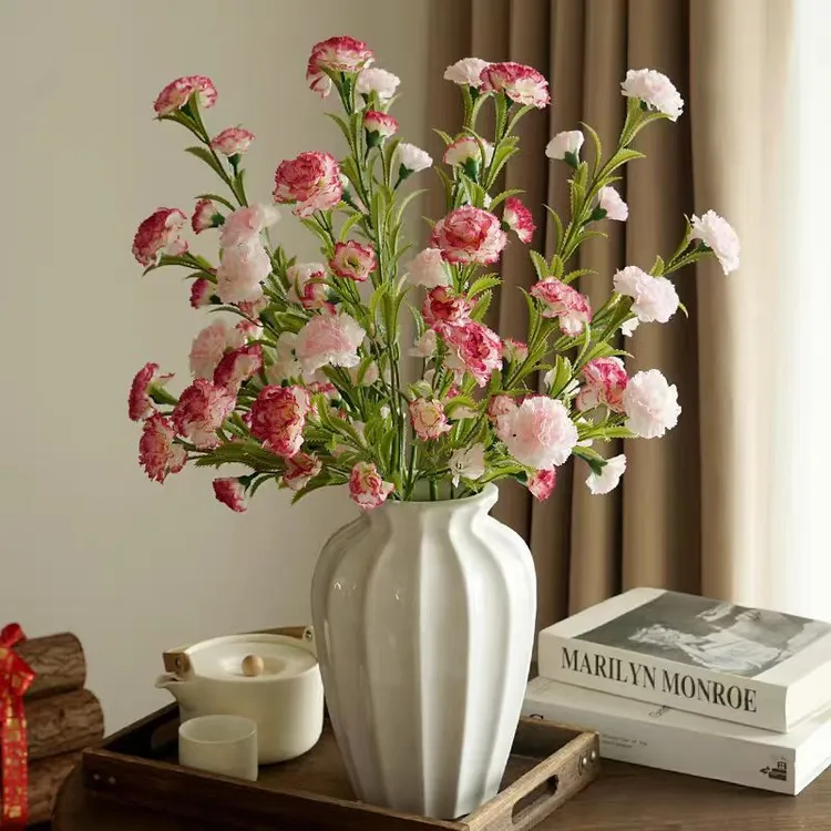 新中式陶瓷花瓶白色客厅家居简约北欧家具装饰品干花桌面插花摆件