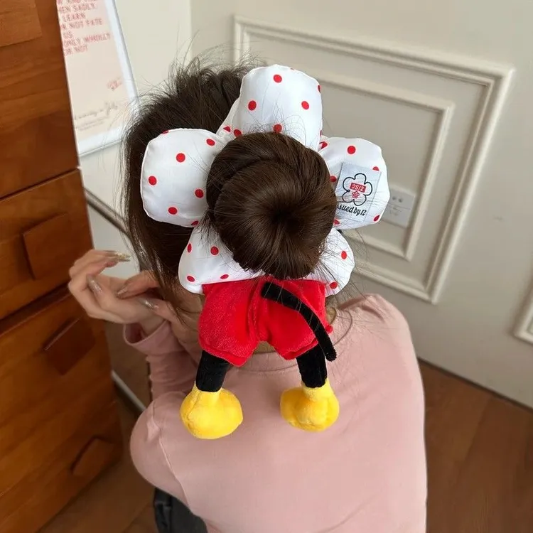 【工藤】米奇花朵波点屁屁发圈可爱丸子头公主落难扎头绳发饰饰品