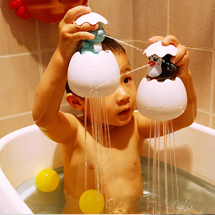 儿童戏水玩具洗澡蛋花洒可喷水小黄鸭企鹅恐龙蛋男宝女宝洗澡浴室