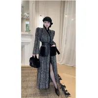 LYXJ【蒂亚娜女王】高奢定制设计师中长款毛呢大衣秋冬时尚10736