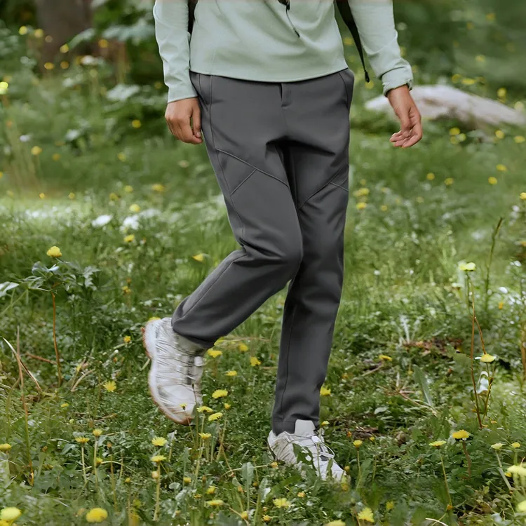 情侣款加绒软壳冲锋裤02312休闲裤一体加绒加厚保暖防水登山裤