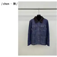 chen·陳轻奢【灯芯绒领】拼接加绒牛仔外套