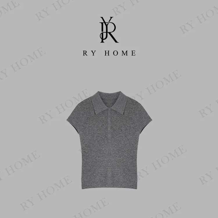 【容雨RYHOME】绵羊毛POLO领短袖毛织衫253M3013