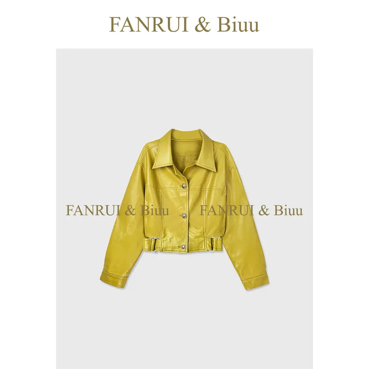 FANRUI/泛芮「蒙太奇革」潮酷收腰皮衣可调节设计高级感外套B17476