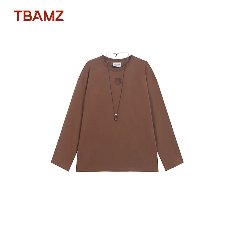 TBAMZ 美式复古猫咪镂空蝴蝶结长袖T恤 15T6110
