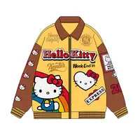 凛可爱 小众设计重工KT刺绣翻领夹克女秋季新款宽松百搭外套潮