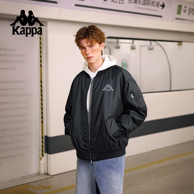 Kappa/卡帕新款宽松运动棒球棉服潮流舒适夹克时尚百搭休闲外套