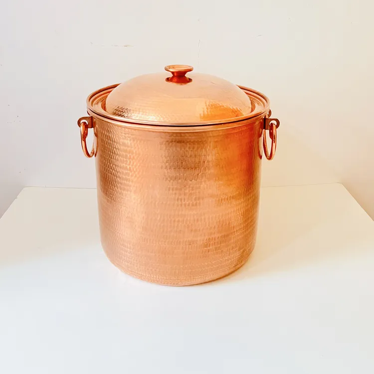紫铜 卤牛肉 卤羊肉 煮肉汤桶商用铜锅汤锅 加厚紫铜纯手工制作