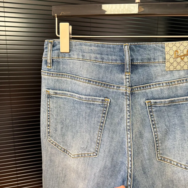 夏季新款修身小直筒欧货高端时尚牛仔裤6359