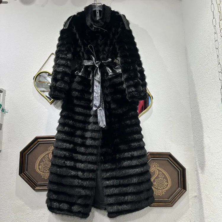 人造皮草 【39】人造皮草环保毛外套长款立领收腰轻奢时尚