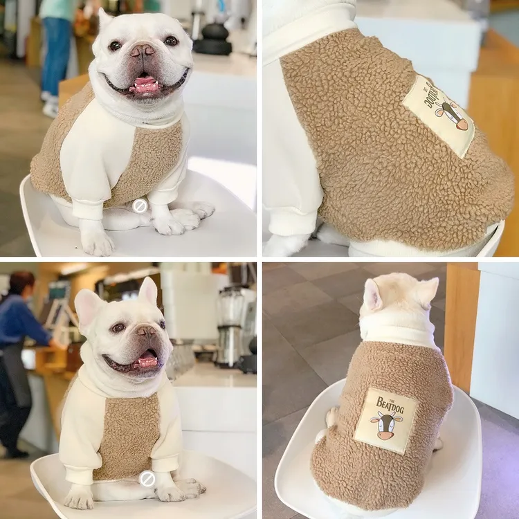 《特价》法斗巴哥斗牛犬衣服秋冬款加绒雪纳瑞西高地卫衣羊羔绒服饰