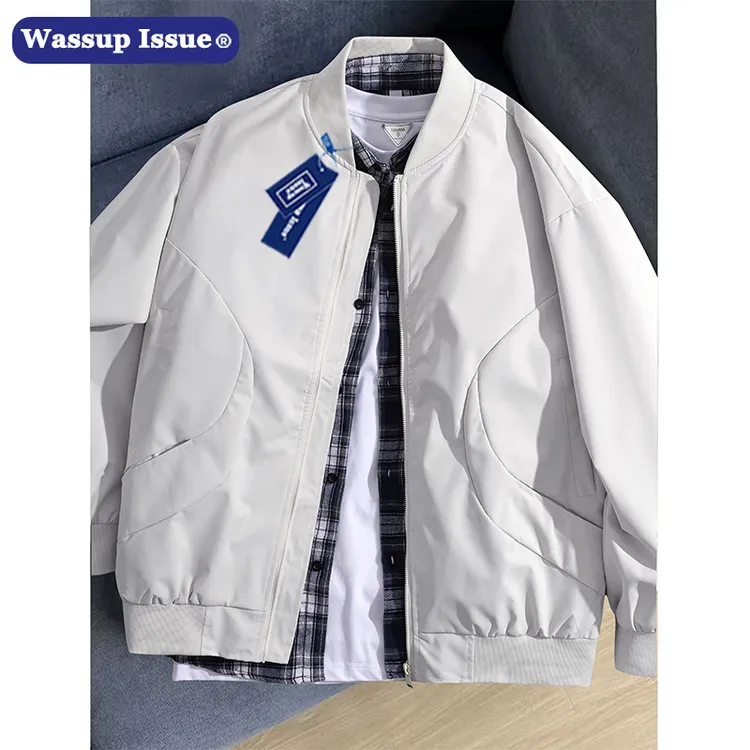 WASSUP ISSUE美式飞行员夹克男春秋棒球服外套男款潮牌情侣外套