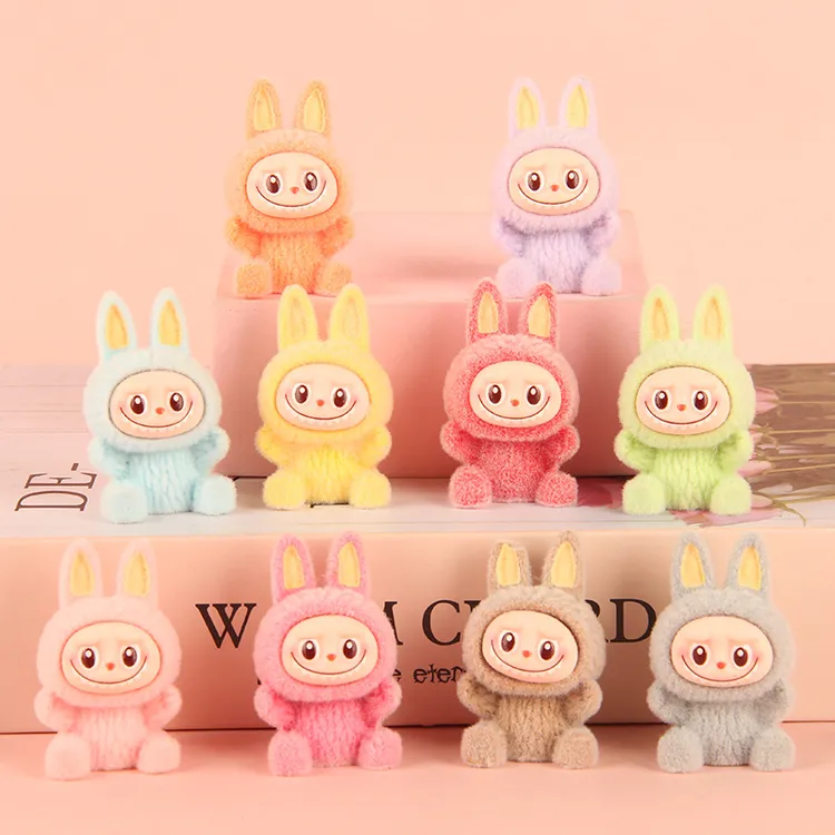 【ins小件饰品】创意摆件可爱植绒布布羊树脂diy饰品迷你公仔桌面