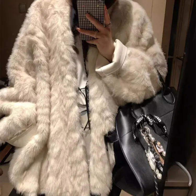 【千艺专属】慵懒风女冬季蝙蝠袖INS风短外套轻奢潮流复古女士