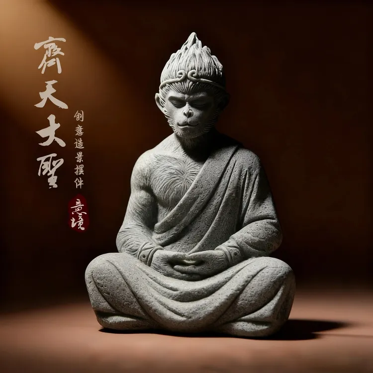 鱼缸水族造景黑神话悟空斗战圣佛像摆件齐天大圣佛头盆景装饰水草