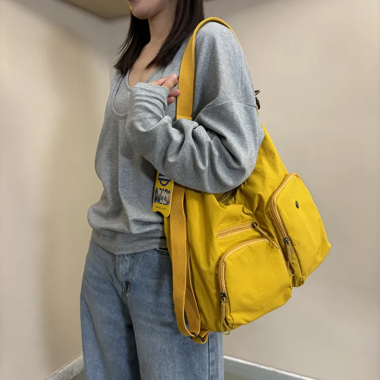 【米谷米谷】2025新款多功能双肩包大容量简约斜挎包多口袋托特包